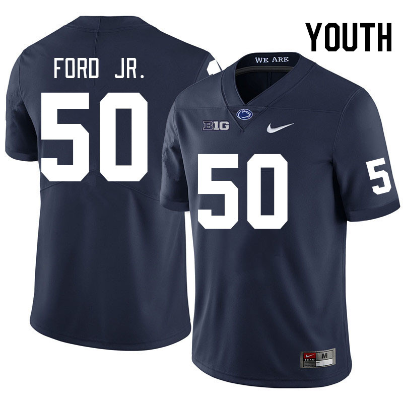 Youth #50 Alonzo Ford Jr. Penn State Nittany Lions College Football Jerseys Stitched Sale-Navy
